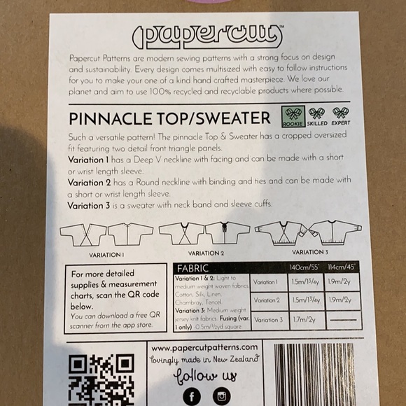 PaperCut Patterns Pinnacle Top/Sweater - Picture 3 of 3